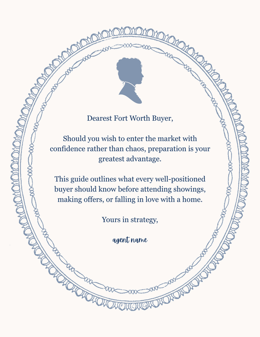 Regency-inspired Fort Worth Buyer's Social Season Guide (EDITABLE)