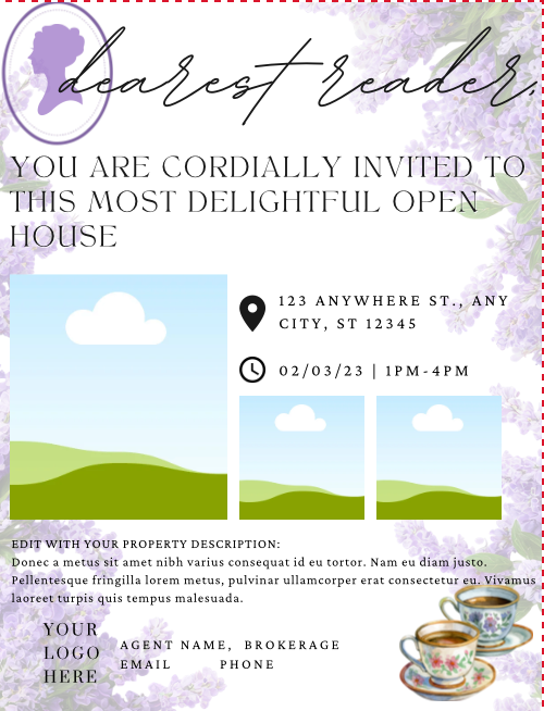 Party in a Box Open House Themes with EDITABLE Open House fliers