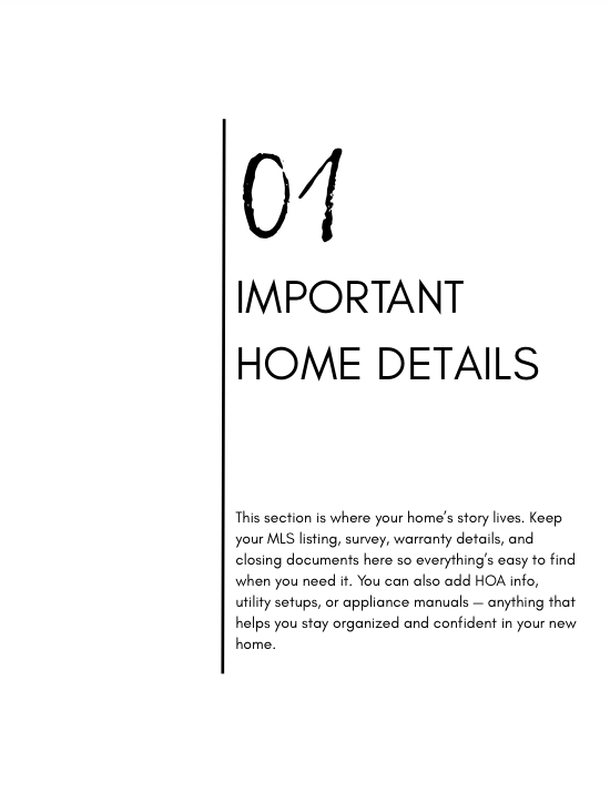 Welcome Home Hub Binder Pages (EDITABLE)